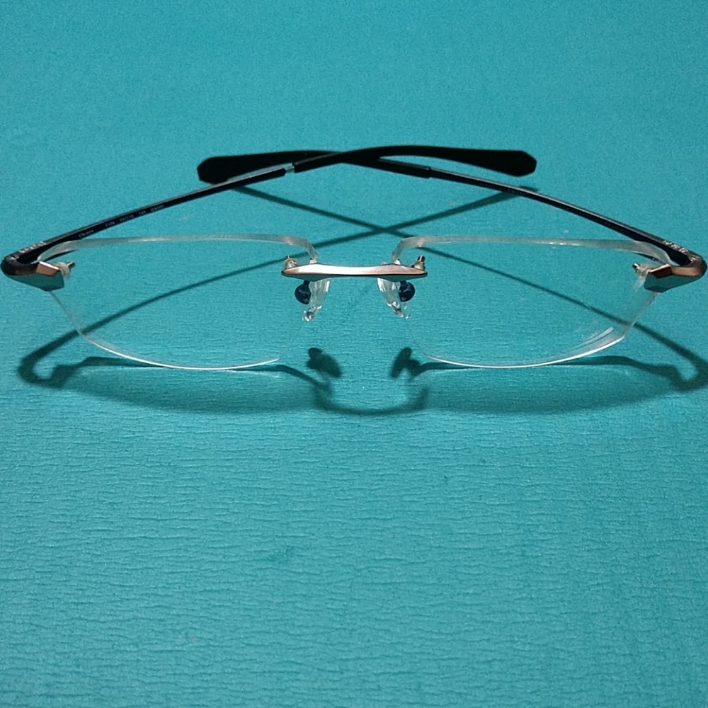 OGA Gunmetal/Blue Rimless Drillmount Frames